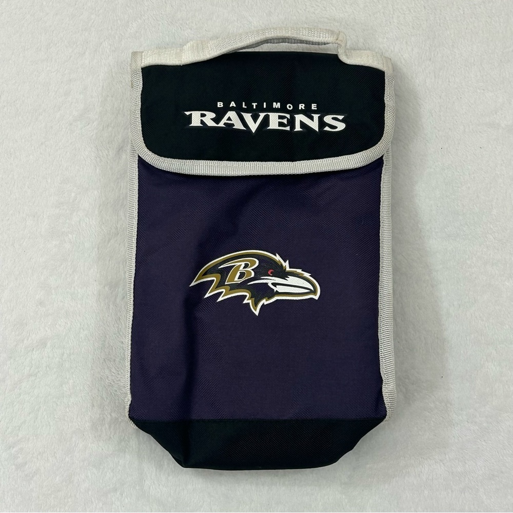 NFL Football Baltimore Ravens Logo Travel Work School Cooler Lunch Box Bag 10”x8
